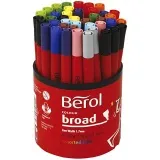 Berol Colour Broad Filzstifte, D 10 mm, Strichstärke 1-1,7 mm, Sortierte Farben, 42 Stk/ 1 Dose