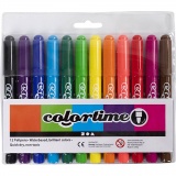Colortime Marker, Strichstärke 5 mm, Standard-Farben, 12 Stk/ 1 Pck
