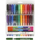 Colortime Filzstifte, Strichstärke 5 mm, Sortierte Farben, 24 Stk/ 1 Pck