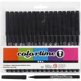 Colortime Marker, Strichstärke 2 mm, Schwarz, 18 Stk/ 1 Pck