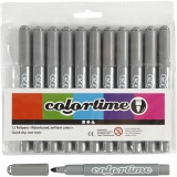 Colortime Marker, Strichstärke 5 mm, Grau, 12 Stk/ 1 Pck