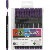Colortime Fineliner Marker, Strichstärke 0,6-0,7 mm, Flieder, 12 Stk/ 1 Pck