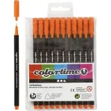 Colortime Fineliner Filzstifte, Strichstärke 0,6-0,7 mm, Orange, 12 Stk/ 1 Pck