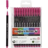 Colortime Fineliner Filzstifte, Strichstärke 0,6-0,7 mm, Zyklam, 12 Stk/ 1 Pck