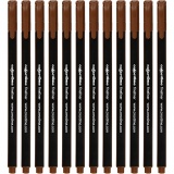 Colortime Fineliner Marker, Strichstärke 0,6-0,7 mm, Braun, 12 Stk/ 1 Pck