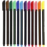 Colortime Fineliner Filzstifte, Strichstärke 0,6-0,7 mm, Sortierte Farben, 12 Stk/ 1 Pck