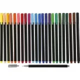 Colortime Fineliner Filzstifte, Strichstärke 0,6-0,7 mm, Sortierte Farben, 24 Stk/ 1 Pck