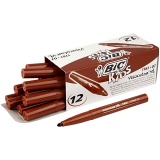 BIC Visa Color Filzstifte, Strichstärke 3 mm, Mittelbraun, 12 Stk/ 1 Pck