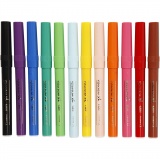 BIC Visa Color Filzstifte - Sortiment, Strichstärke 3 mm, Sortierte Farben, 12 Stk/ 1 Pck
