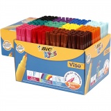 BIC Visa Fine Filzstifte - Sortiment, Strichstärke 1,6 mm, Sortierte Farben, 12x24 Stk/ 1 Pck