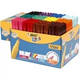 BIC Visa Fine Filzstifte - Sortiment, Strichstärke 1,6 mm, Sortierte Farben, 12x24 Stk/ 1 Pck