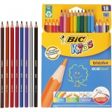 BIC Evolution Buntstifte, sechseckig, L 17,5 cm, Mine 3 mm, Sortierte Farben, 18 Stk/ 1 Pck