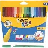 BIC Visa Fine Filzstifte - Sortiment, Strichstärke 1,6 mm, Sortierte Farben, 18 Stk/ 1 Pck