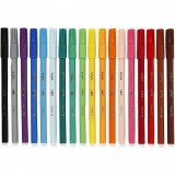 BIC Visa Fine Filzstifte - Sortiment, Strichstärke 1,6 mm, Sortierte Farben, 18 Stk/ 1 Pck