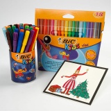 BIC Visa Fine Filzstifte - Sortiment, Strichstärke 1,6 mm, Sortierte Farben, 18 Stk/ 1 Pck