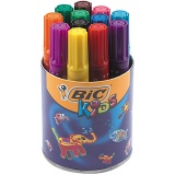 BIC Decoralo Jumbo-Filzstifte, Strichstärke 4 mm, Sortierte Farben, 12 Stk/ 1 Dose