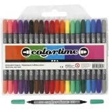 Colortime Dual-Filzstifte, Strichstärke 2,3+3,6 mm, Standard-Farben, 20 Stk/ 1 Pck