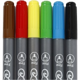 Colortime Dual-Filzstifte, Strichstärke 2,3+3,6 mm, Standard-Farben, 6 Stk/ 1 Pck