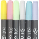 Colortime Dual-Filzstifte, Strichstärke 2,3+3,6 mm, Pastellfarben, 6 Stk/ 1 Pck