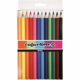 Colortime Buntstifte, L 17,45 cm, Mine 5 mm, JUMBO, Sortierte Farben, 12 Stk/ 1 Pck