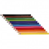 Colortime Buntstifte, L 17,45 cm, Mine 5 mm, JUMBO, Sortierte Farben, 12 Stk/ 1 Pck