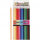 Colortime Buntstifte, L 17,45 cm, Mine 3 mm, Sortierte Farben, 12 Stk/ 1 Pck