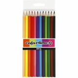 Colortime Buntstifte, L 17,45 cm, Mine 3 mm, Sortierte Farben, 12 Stk/ 1 Pck