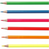Colortime Buntstifte, L 17,45 cm, Mine 3 mm, Neonfarben, 6 Stk/ 1 Pck