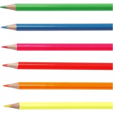 Colortime Buntstifte, L 17,45 cm, Mine 3 mm, Neonfarben, 6 Stk/ 1 Pck