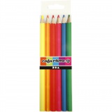 Colortime Buntstifte, L 17,45 cm, Mine 3 mm, Neonfarben, 6 Stk/ 1 Pck