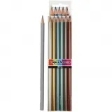 Colortime Buntstifte, L 17,45 cm, Mine 3 mm, Metallic-Farben, 6 Stk/ 1 Pck