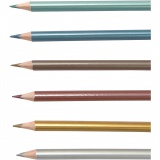Colortime Buntstifte, L 17,45 cm, Mine 3 mm, Metallic-Farben, 6 Stk/ 1 Pck
