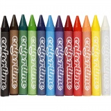 Colortime Farbkreide, L 10 cm, Dicke 11 mm, Sortierte Farben, 12 Stk/ 1 Pck