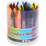 Colortime Farbkreide, L 10 cm, Dicke 11 mm, Sortierte Farben, 48 Stk/ 1 Pck