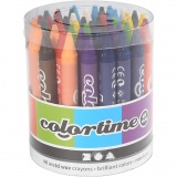 Colortime Farbkreide, L 10 cm, Dicke 11 mm, Sortierte Farben, 48 Stk/ 1 Pck