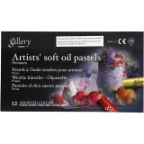 Gallery Ölpastellkreide Premium, L 7 cm, Dicke 10 mm, Sortierte Farben, 12 Stk/ 1 Pck