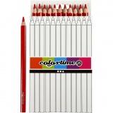 Colortime Buntstifte, L 17,45 cm, Mine 5 mm, JUMBO, Rot, 12 Stk/ 1 Pck