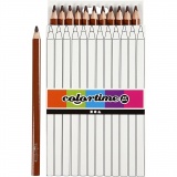 Colortime Buntstifte, L 17,45 cm, Mine 5 mm, JUMBO, Braun, 12 Stk/ 1 Pck