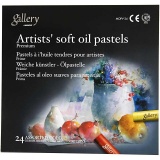 Gallery Ölpastellkreide Premium, L 7 cm, Dicke 10 mm, Sortierte Farben, 24 Stk/ 1 Pck