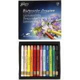 Gallery Aquarell-Kreide, L 9,3 cm, Sortierte Farben, 12 Stk/ 1 Pck