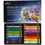 Gallery Aquarell-Kreide, L 9,3 cm, Sortierte Farben, 24 Stk/ 1 Pck