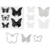 Stempel, Präge- und Stanzformen, Schmetterlinge, Größe 3,5-5,5 cm, 1 Pck