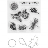 Stempel und Stanzformen, Tiere und Blätter, Größe 2,5-6 cm, 1 Pck