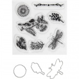Stempel und Stanzformen, Tiere und Blätter, Größe 2,5-6 cm, 1 Pck