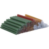 Klebesticks Mini, L 10 cm, D 7 mm, Glitter, Gold, Grün, Rot, Silber, 100 Stk/ 1 Pck