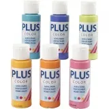 Plus Color Bastelfarbe, Sort. Farben, 6x60 ml/ 1 Pck