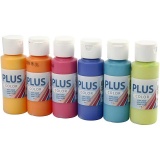 Plus Color Bastelfarbe, Sort. Farben, 6x60 ml/ 1 Pck