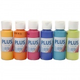 Plus Color Bastelfarbe, Sort. Farben, 6x60 ml/ 1 Pck