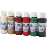 Plus Color Bastelfarbe, Weihnachtsfarben, 6x60 ml/ 1 Pck