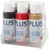 Plus Color Bastelfarbe, Weihnachtsfarben, 6x60 ml/ 1 Pck